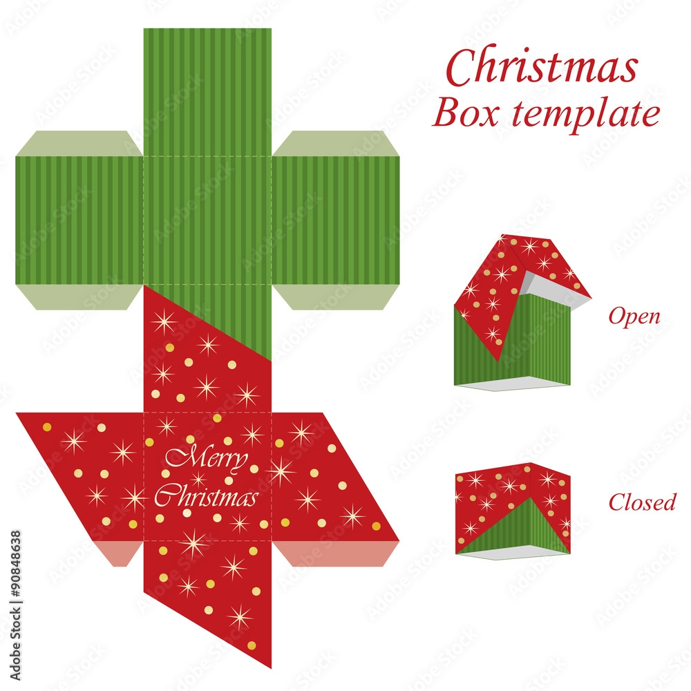 Christmas Gift Box Template Stock Vector Adobe Stock