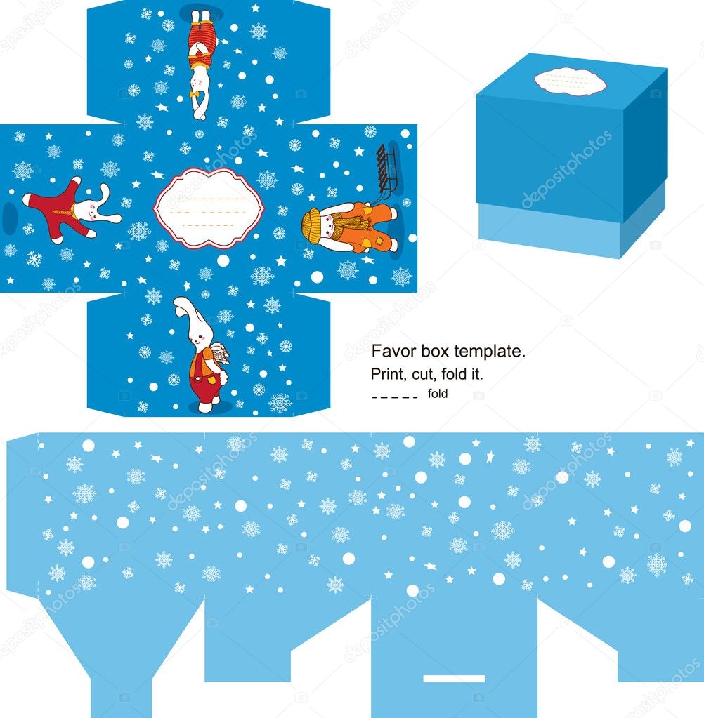 Christmas Gift Box Template Stock Vector By yaskii 7364450