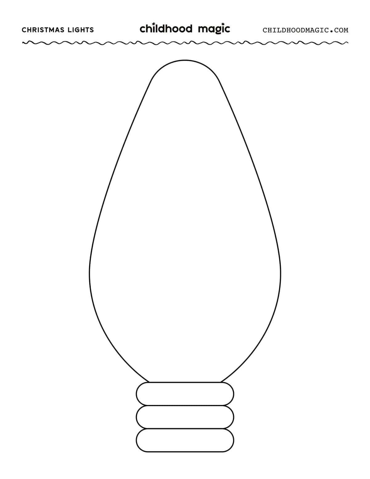 Christmas Light Template Free Printable Outline Childhood Magic