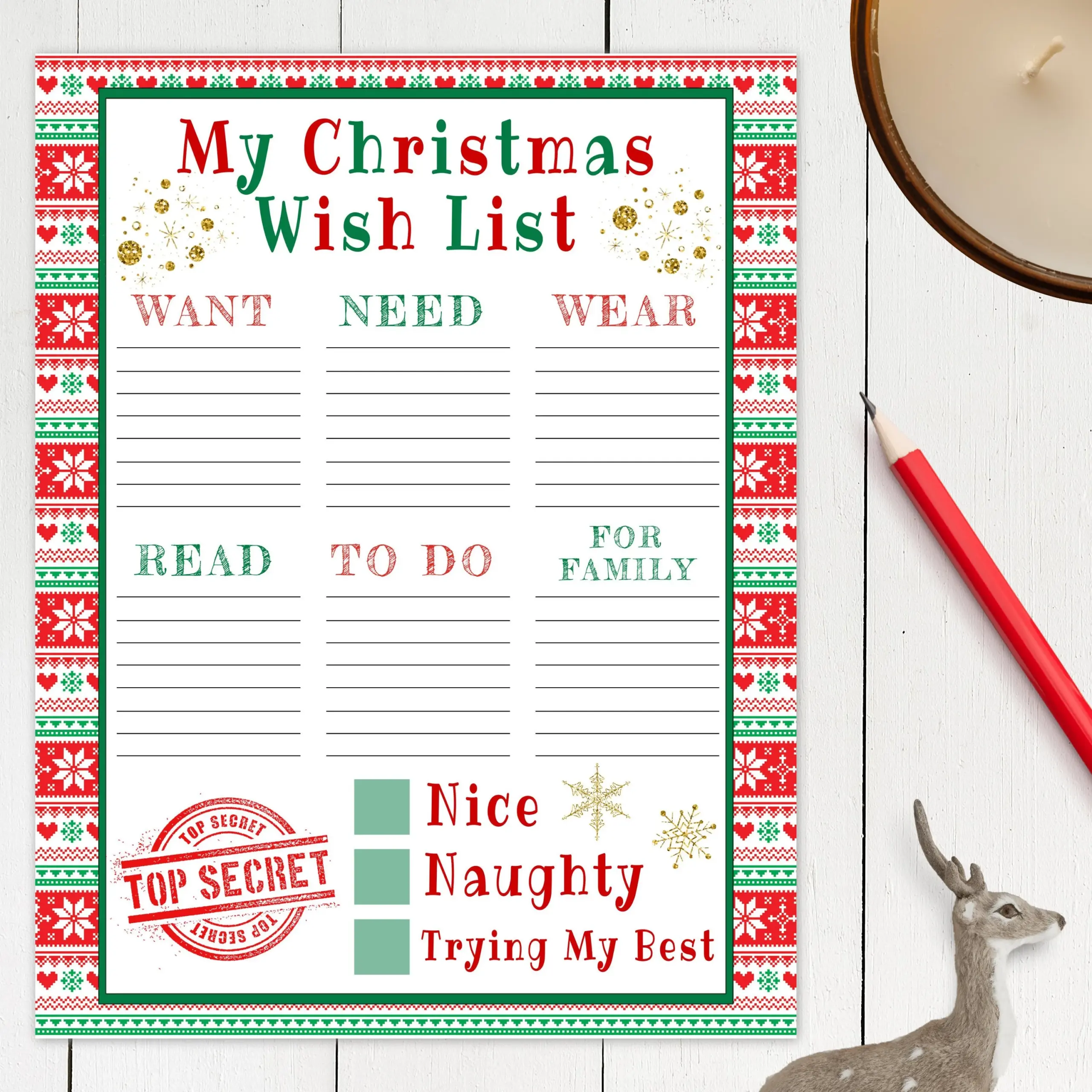 Christmas Wish List Printable Template For Kids Editable Holiday Wish List Kid s Printable Wish List For Christmas Letter To Santa List Etsy Denmark