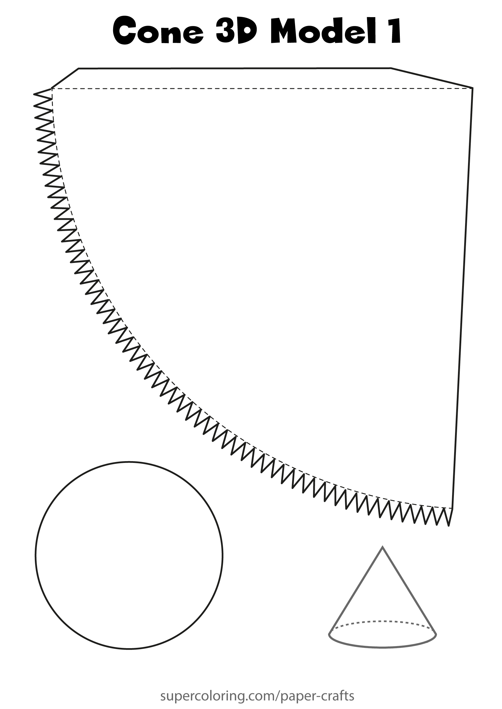 Cone 3D Paper Model Free Printable Paper raft Templates