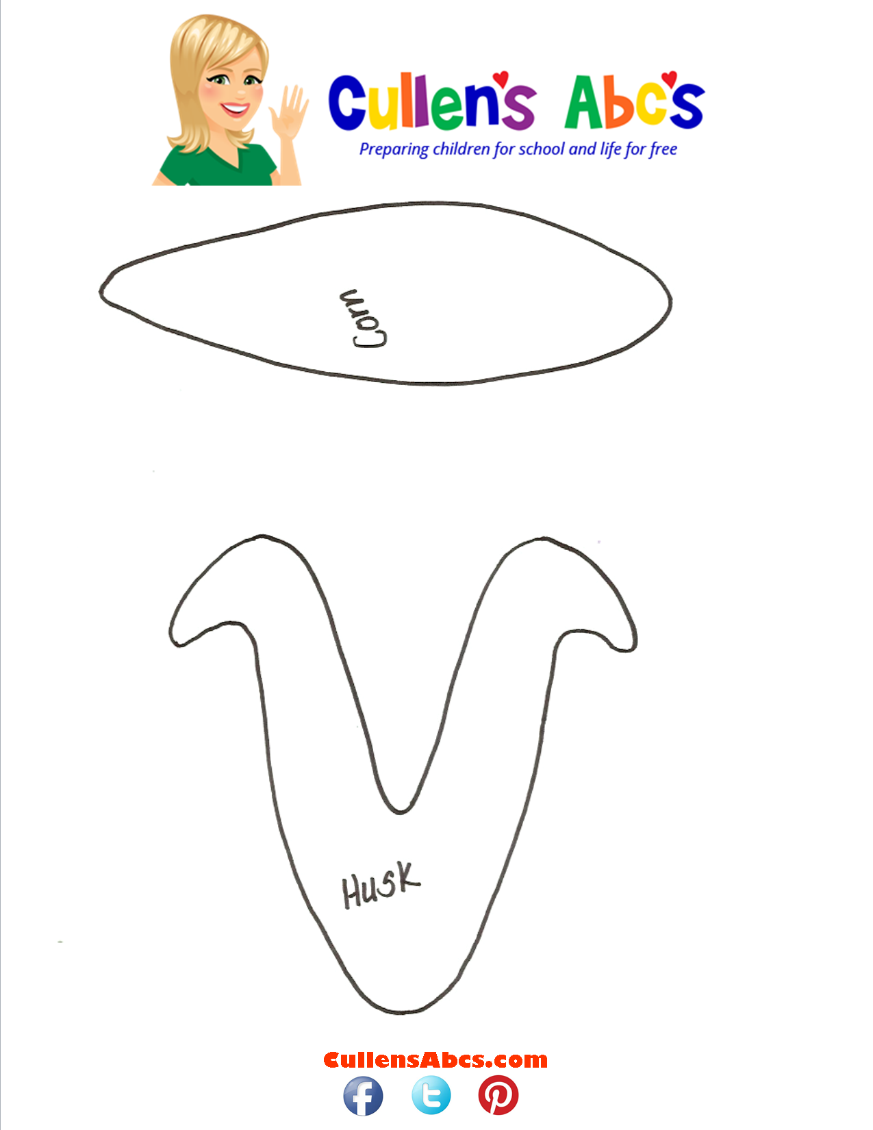 Corn On The Cob Template Free Printable