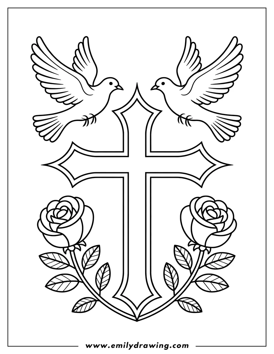 Cross Coloring Page Emily Drawing