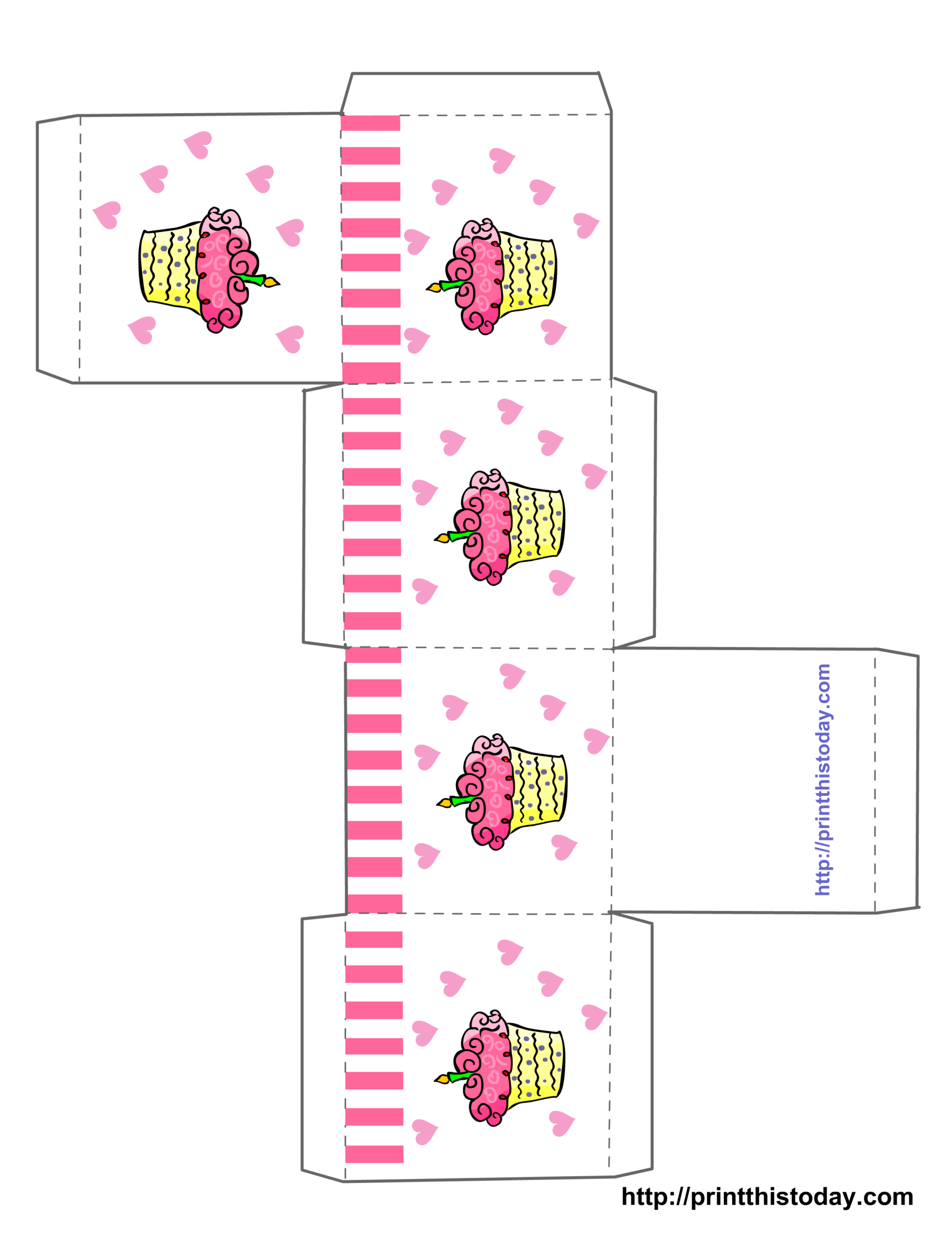 Cupcake Boxes 10 Free PDF Printables Printablee