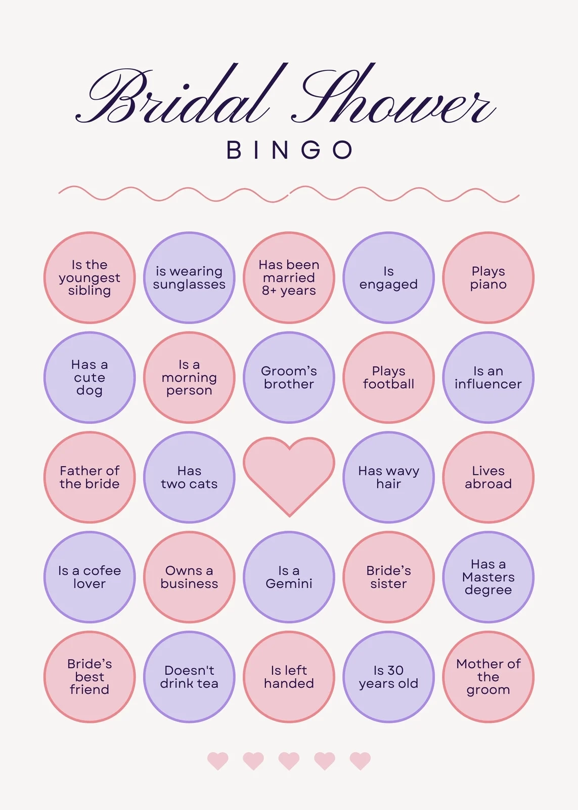 Customize 74 Bridal Shower Bingo Card Templates Online Canva