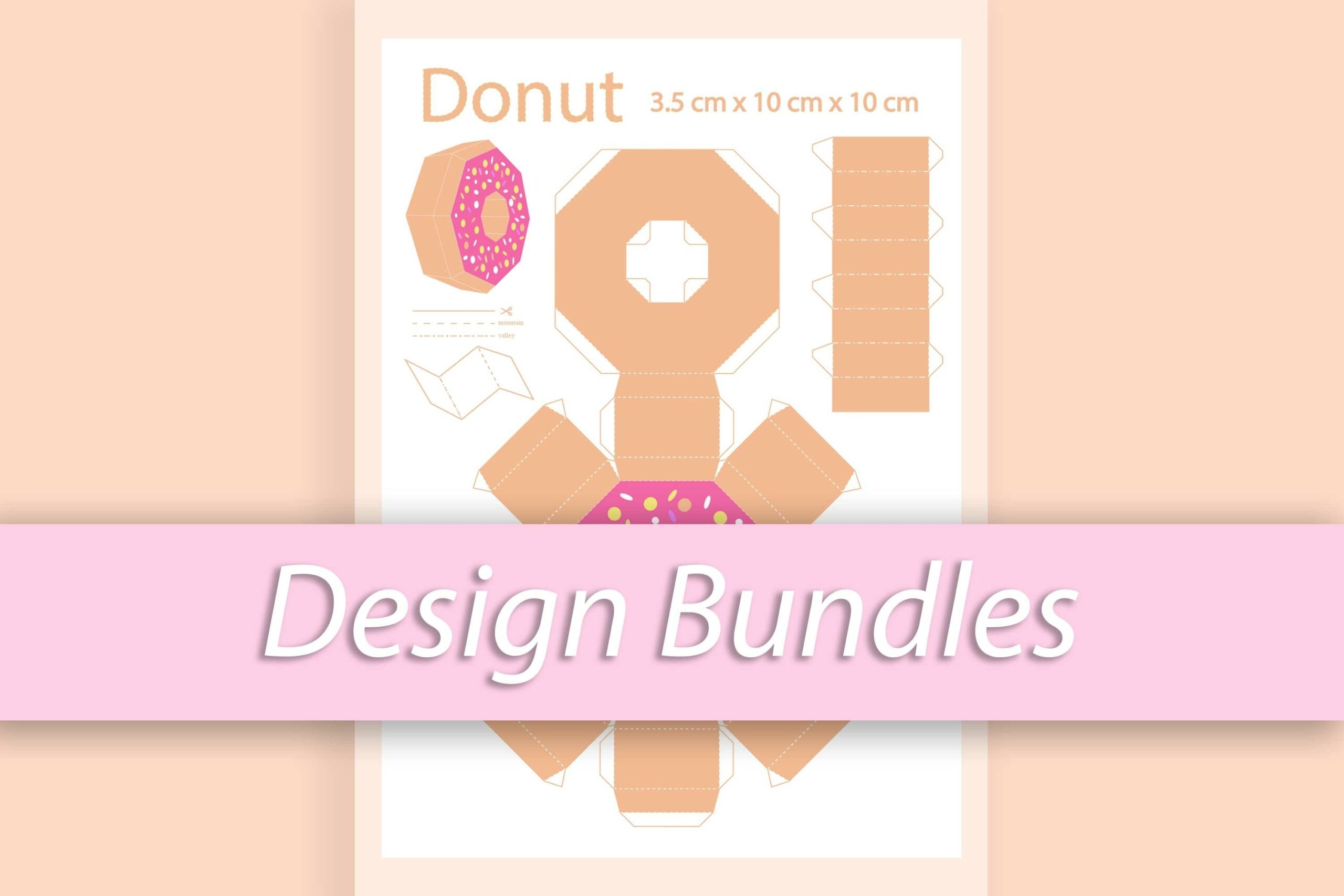 DIY 3D Donut Paper Food Printable Template
