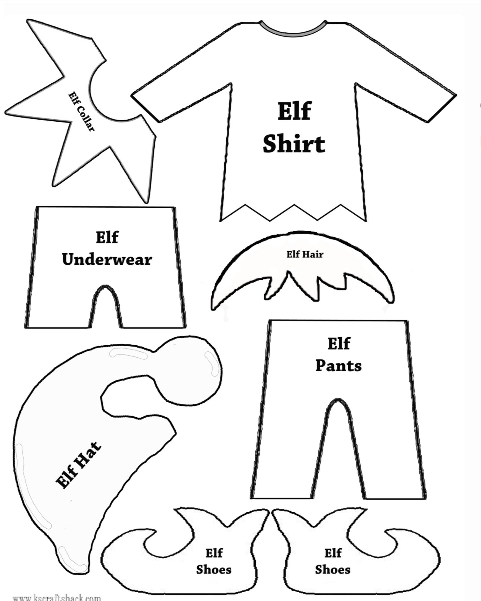 DIY Elf Clothes Pattern Ploter Tn cy Adornos Navide os En Foami Mu ecos Navide os Moldes