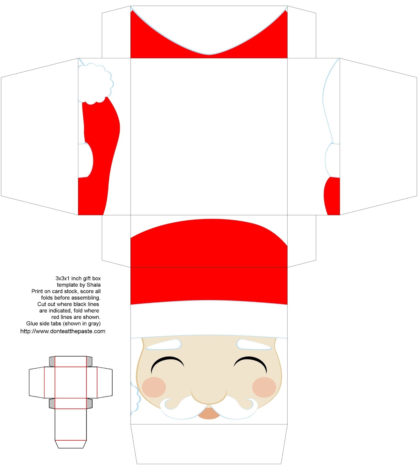 Don t Eat The Paste Santa Claus Printable Boxes