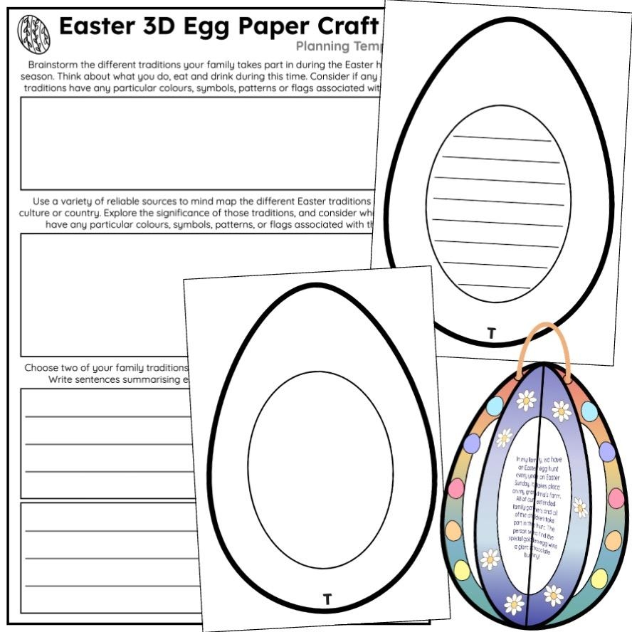 Easter 3D Egg Paper Craft Top Teacher