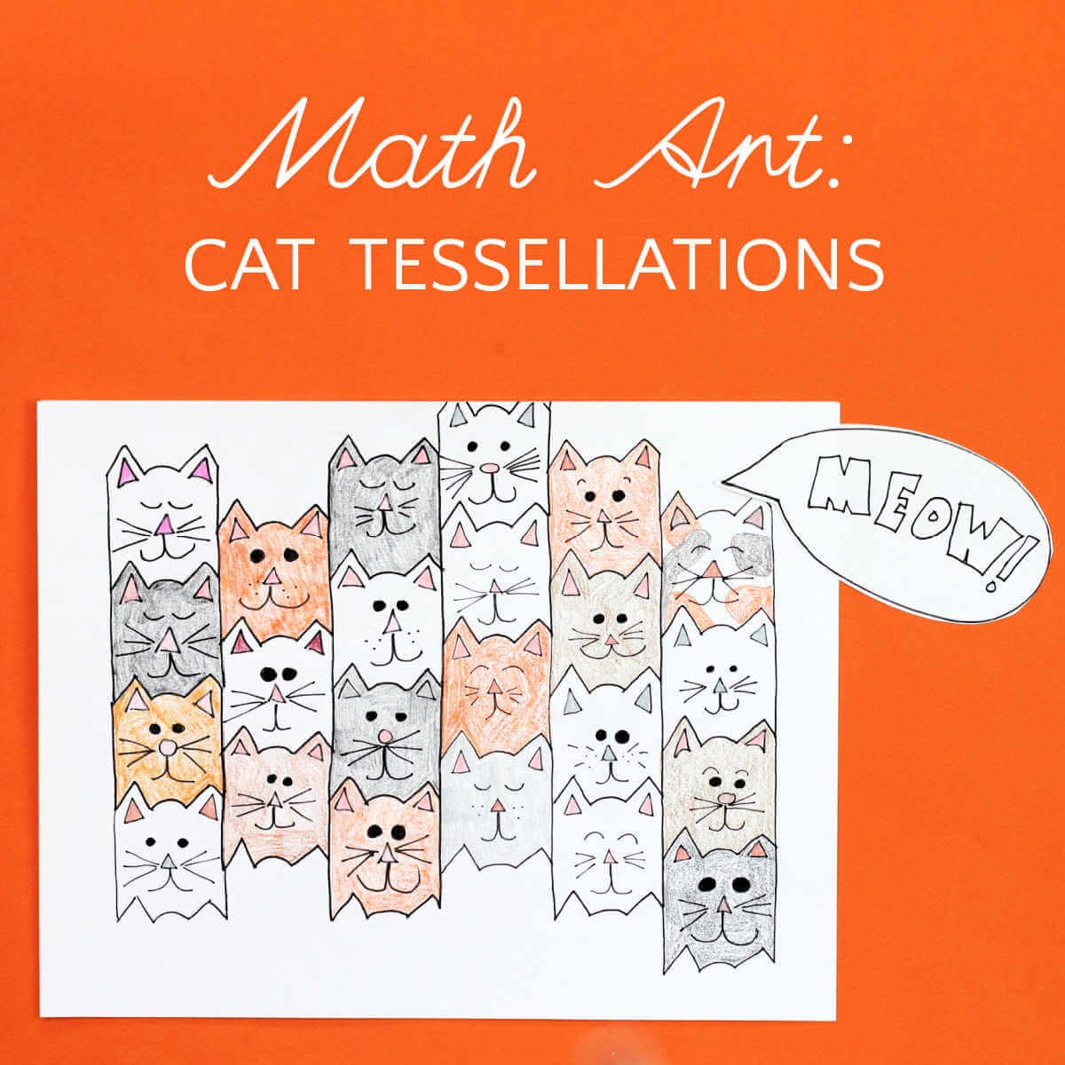 Easy Cat Tessellation Art Activity