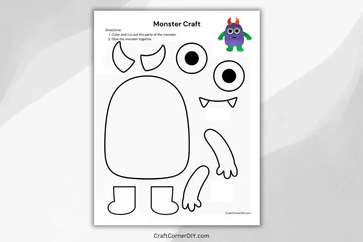 Easy Monster Craft For Kids Craft Corner DIY