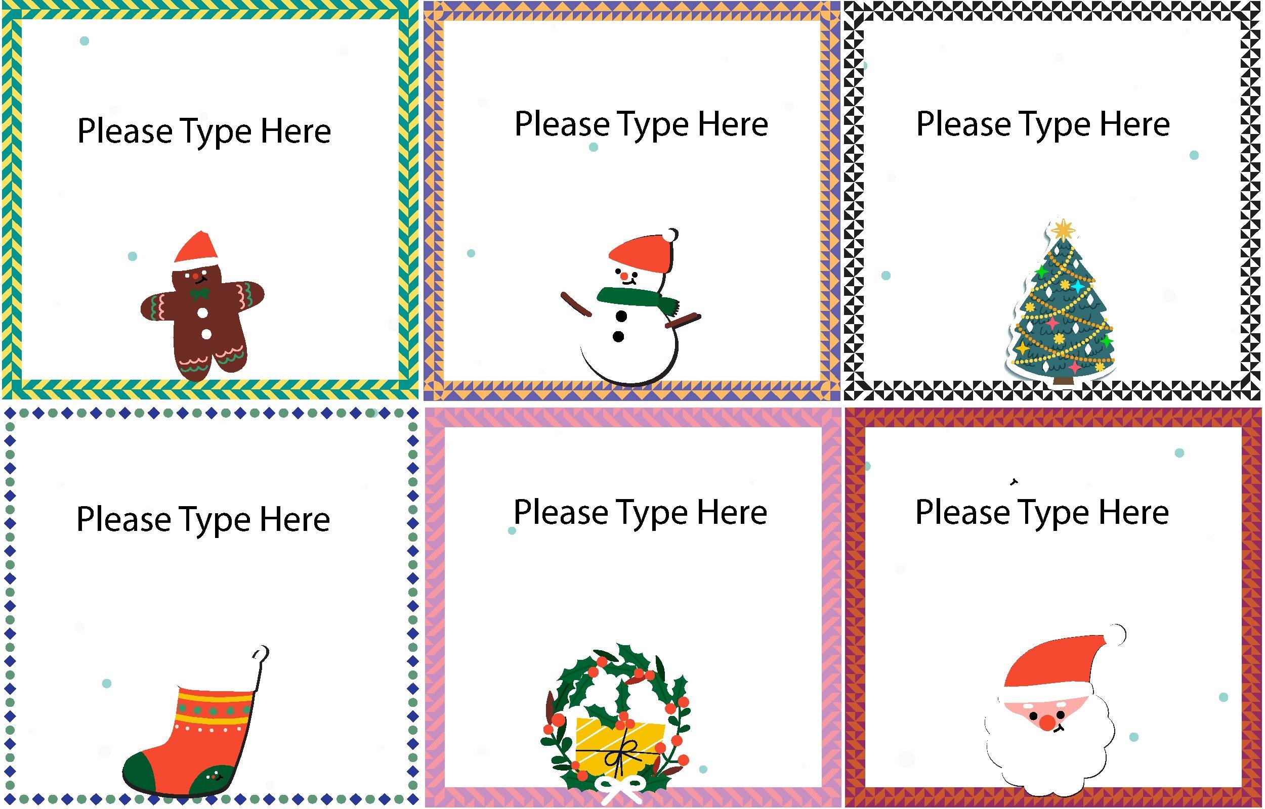 Editable Christmas Gift Tags New Year Christmas Tree Template Name Tags