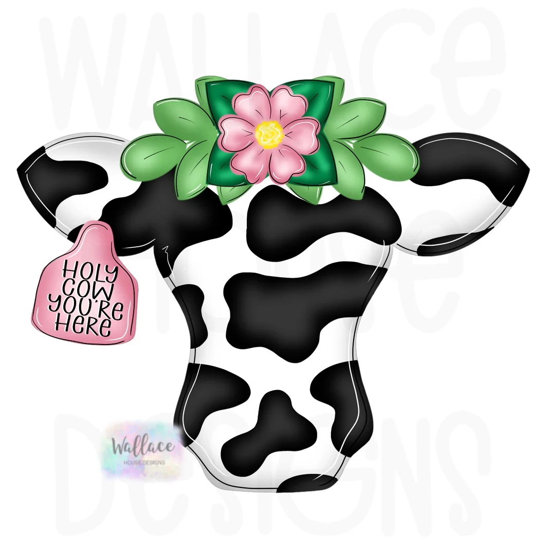 Floral Cow Head Printable Template Wallacehousedesigns
