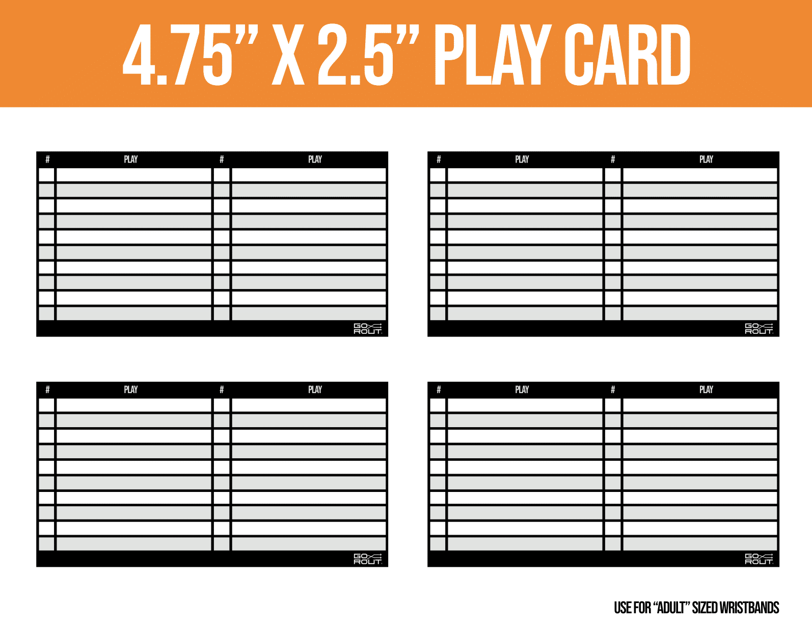 Football Wristband Templates FREE GoRout