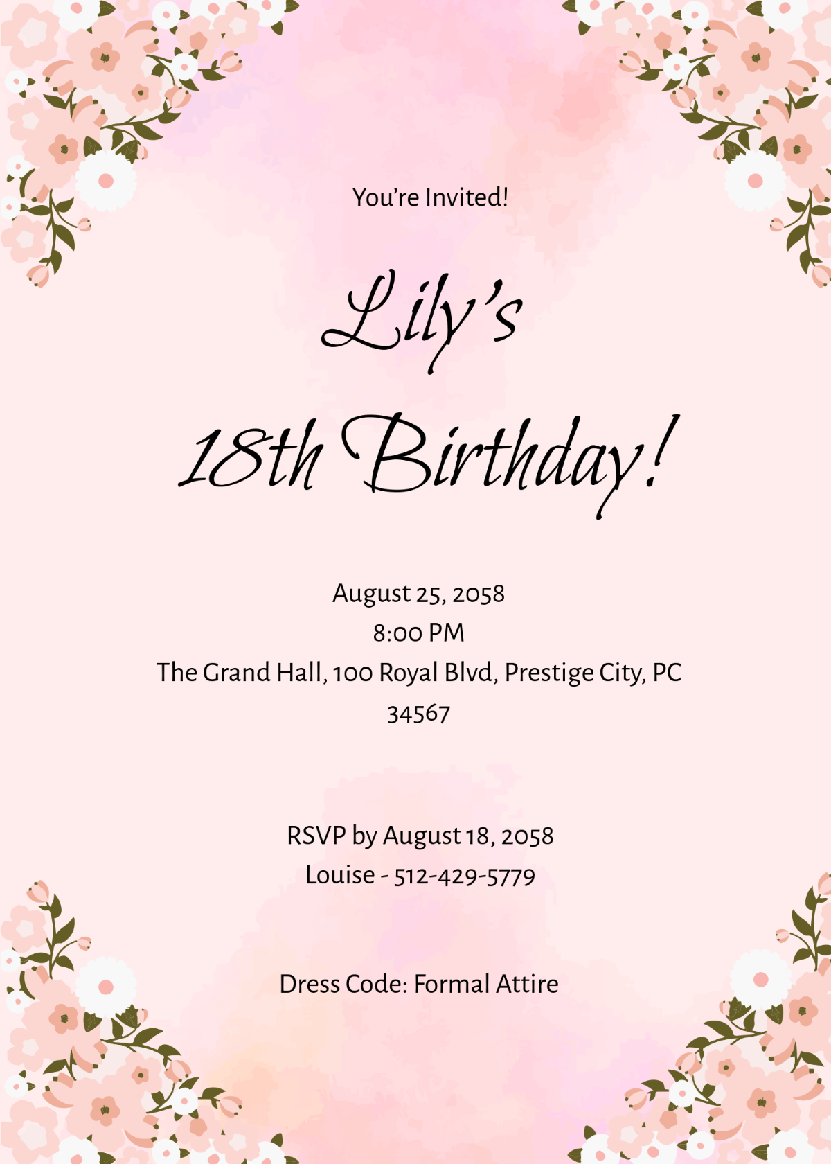 Free 18Th Birthday Invitation Templates Editable And Printable