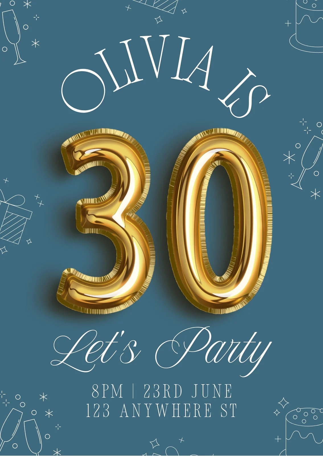 Free And Custom 30th Birthday Invitation Templates Canva