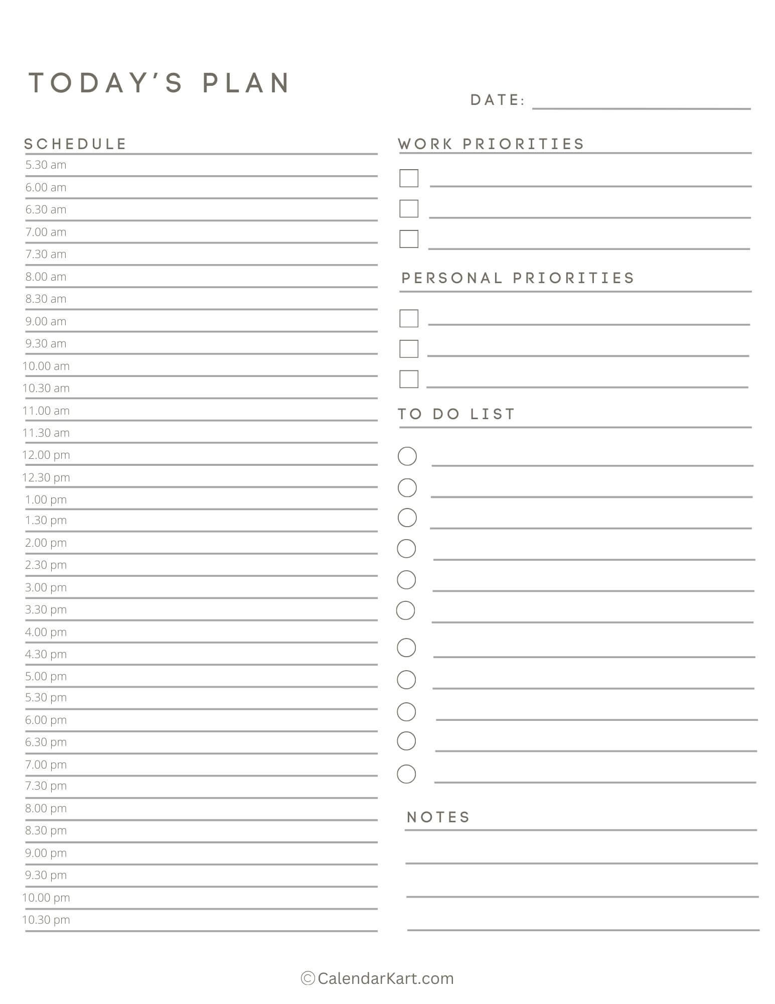 FREE HOURLY PLANNER IN PDF 6 Multipurpose Templates CalendarKart