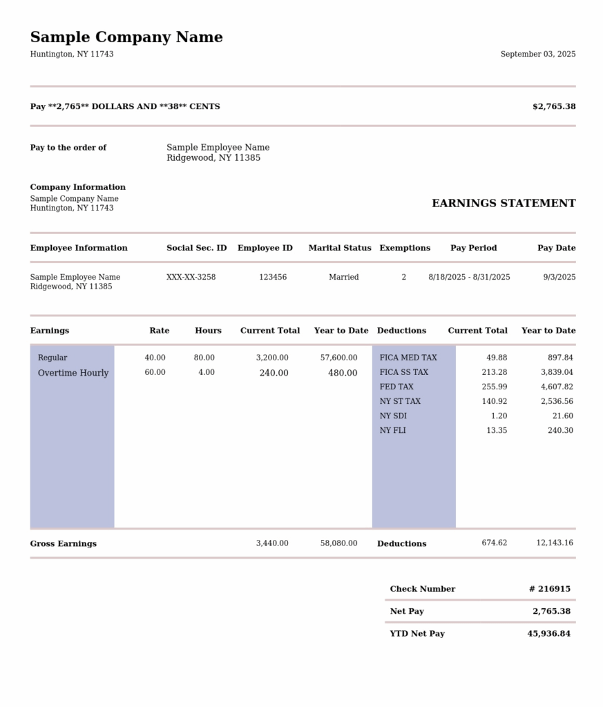 Free Pay Stub Template Generator Sample Pay Stubs Examples Generate Free Paystubs