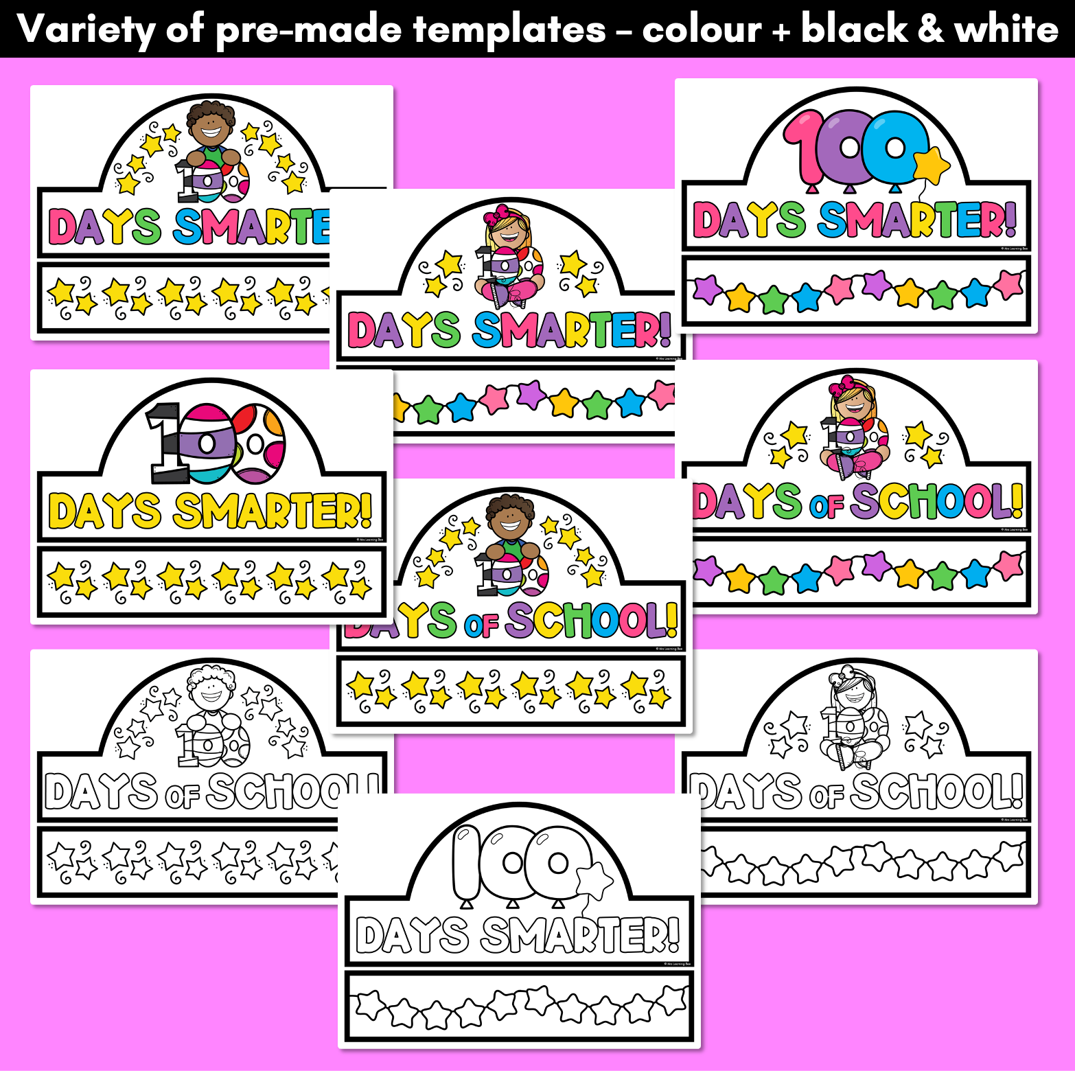 Free Printable 100 Days Of School Crowns Mrs Learning Bee