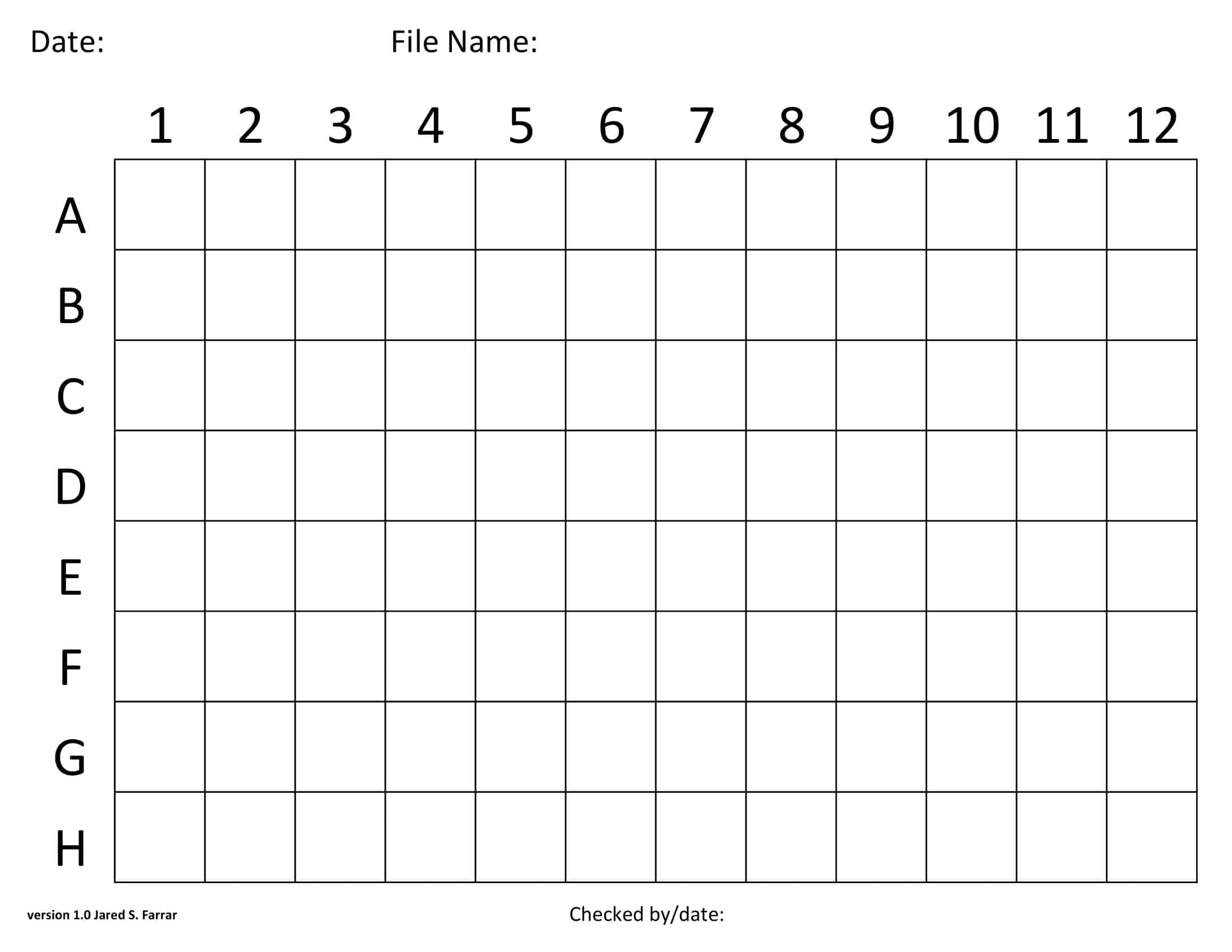 Free Printable 96 Well Plate Templates Excel PDF Word Editable