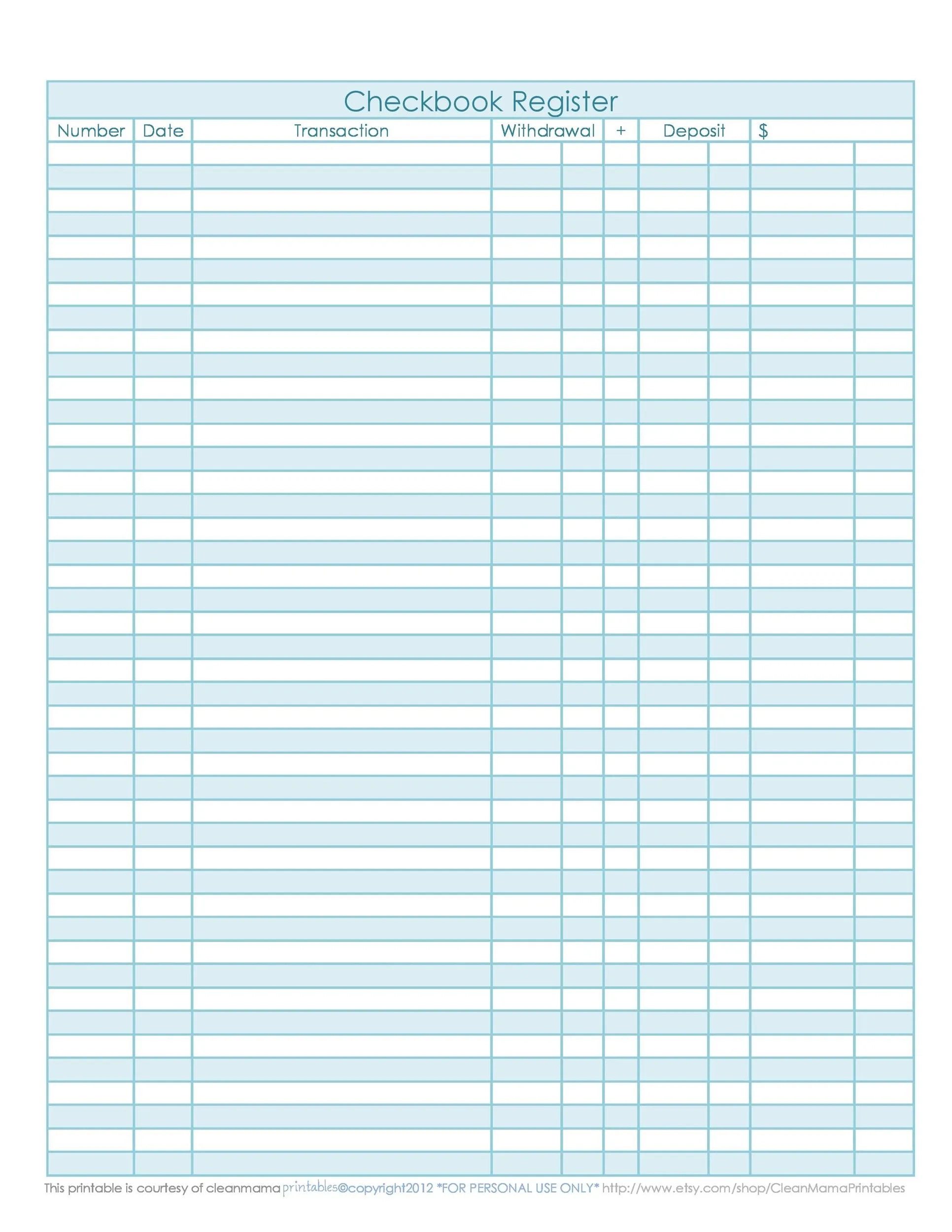 Free Printable Checkbook Ledger Printable Art Activities