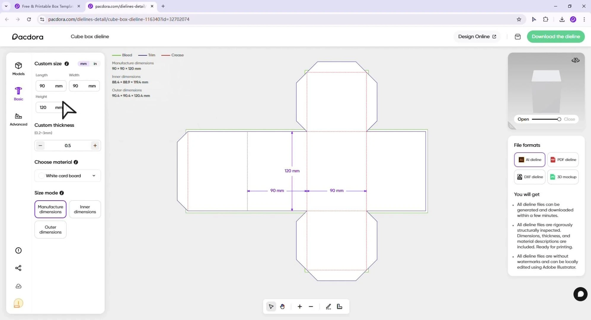 Free Printable Cube Templates PDF Customizable