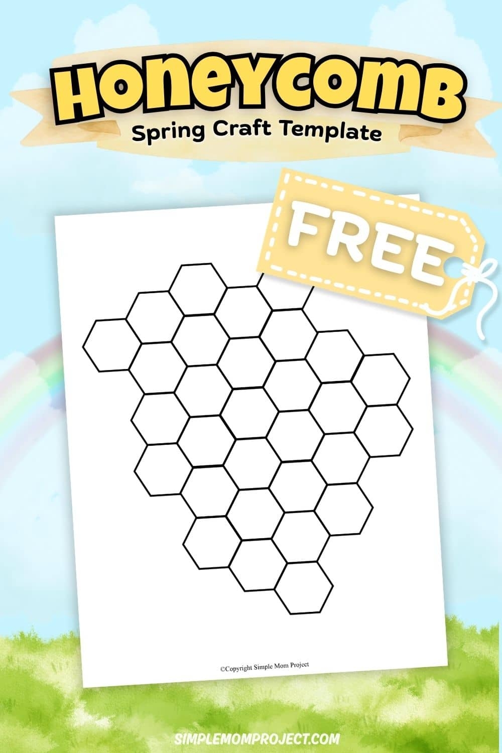 Free Printable Honeycomb Pattern Template Easy Spring Activity For Kids Simple Mom Project