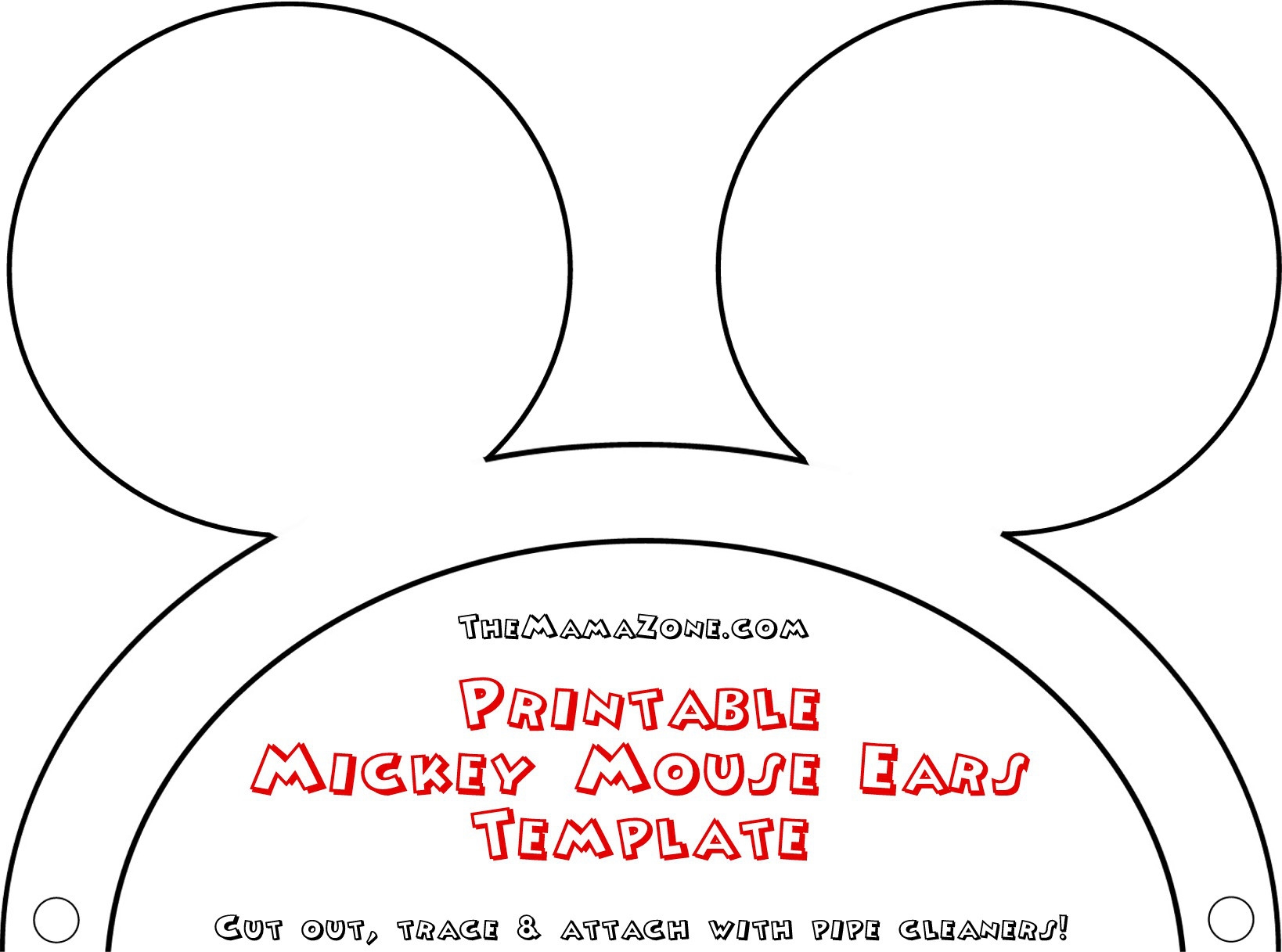 Free Printable Mickey Mouse Ears Template DIY Disney Costume Accessory 2012091 Clipart Library