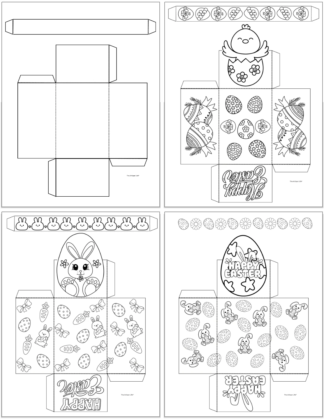 Free Printable Paper Easter Basket Templates The Artisan Life