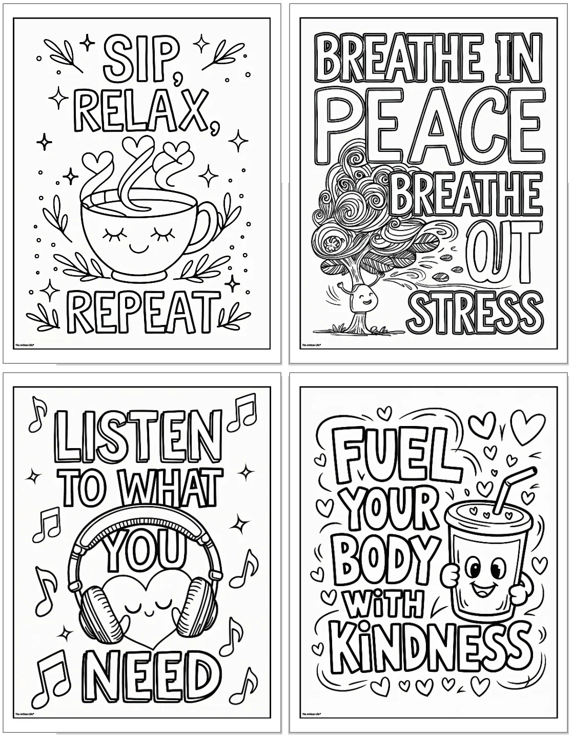 Free Printable Positive Coloring Pages The Artisan Life