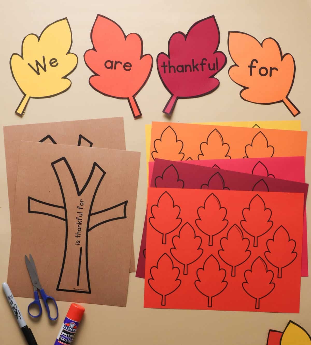 Free Printable Thankful Tree With Leaves Literacy Learn