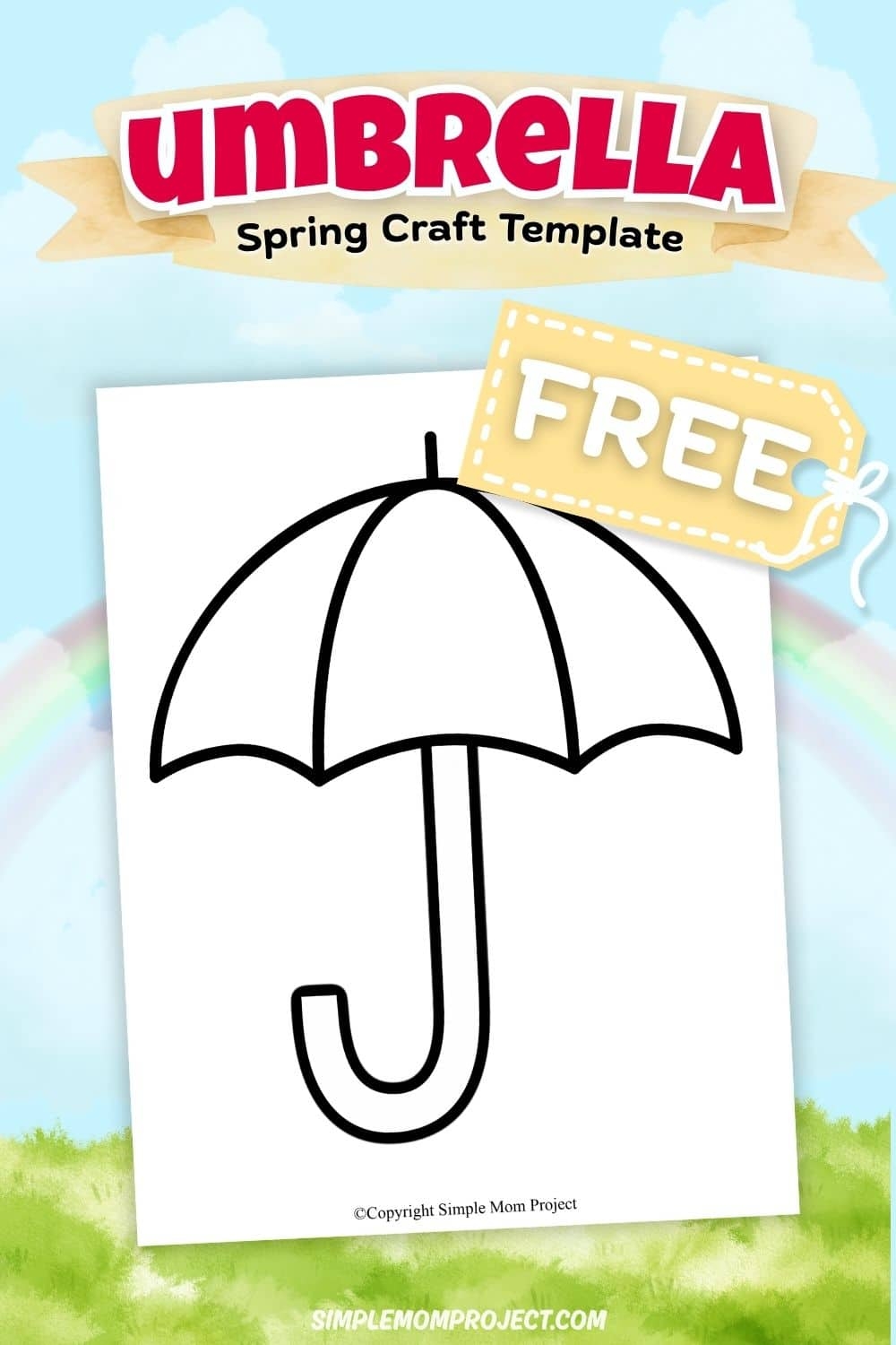 Free Printable Umbrella Template Easy Activity For Kids Simple Mom Project