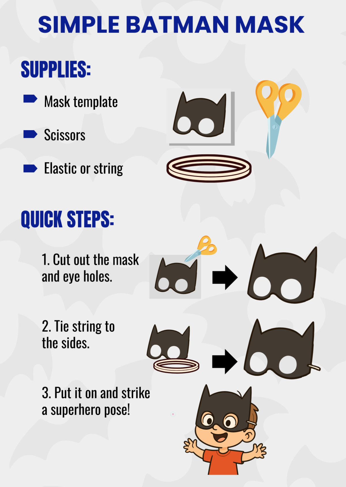 Free Simple Batman Mask Template To Edit Online