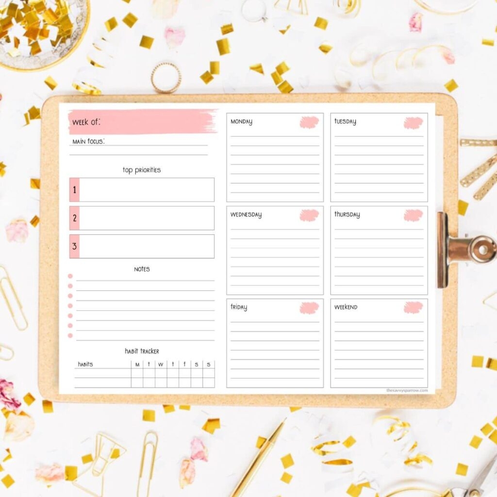 Free Weekly To Do List Template 3 Different Designs To Print