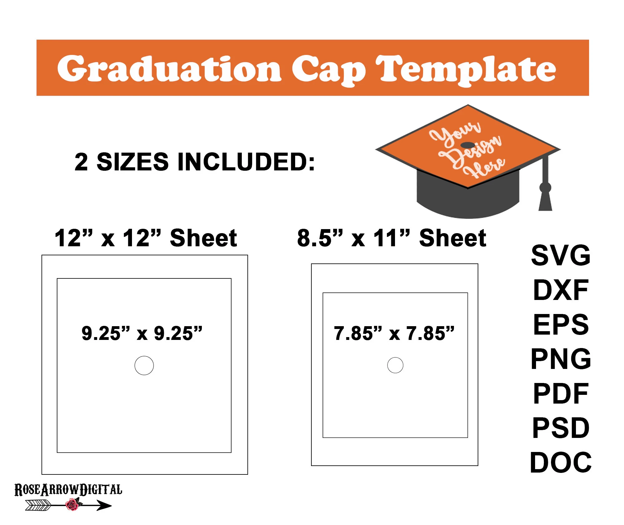 Graduation Cap Template SVG Bundle Cap Top Sublimation PSD Etsy
