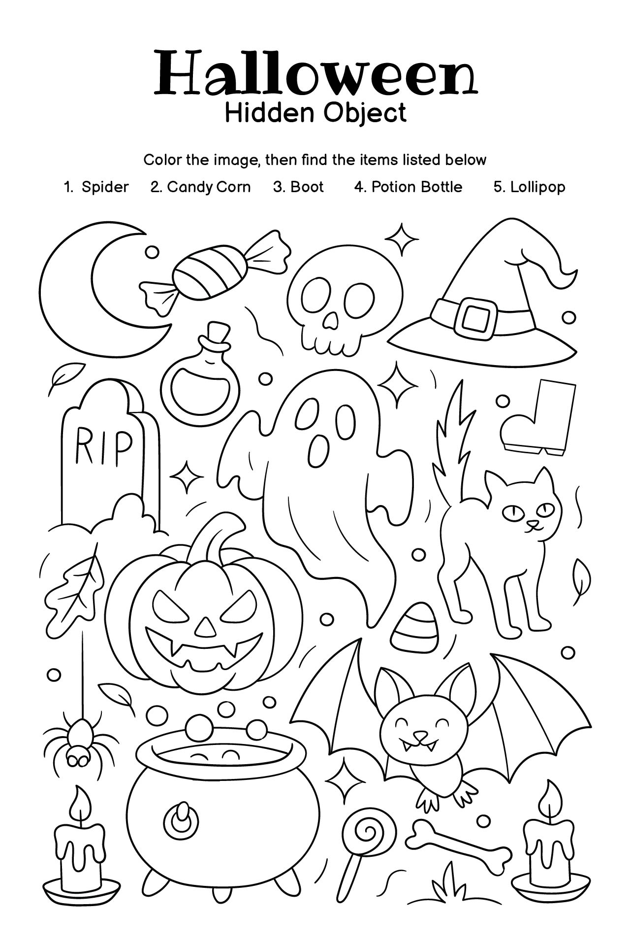 Halloween Hidden Picture Activities 15 Free PDF Printables Printablee