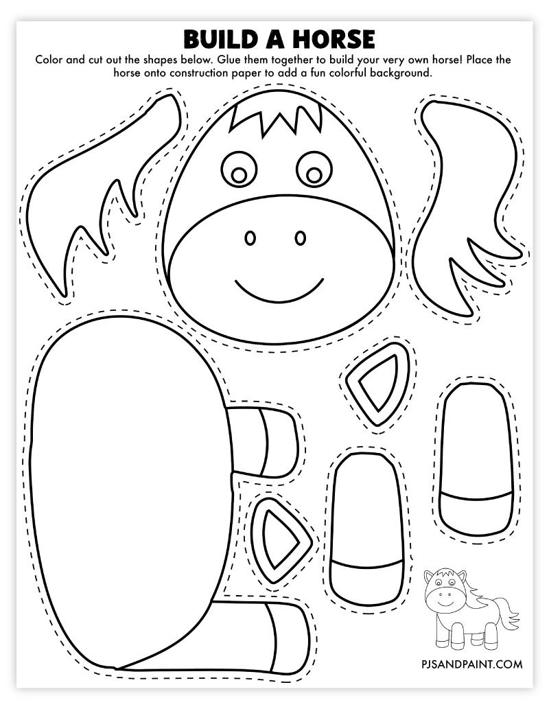 Horse Craft Printable Printable Party Favors