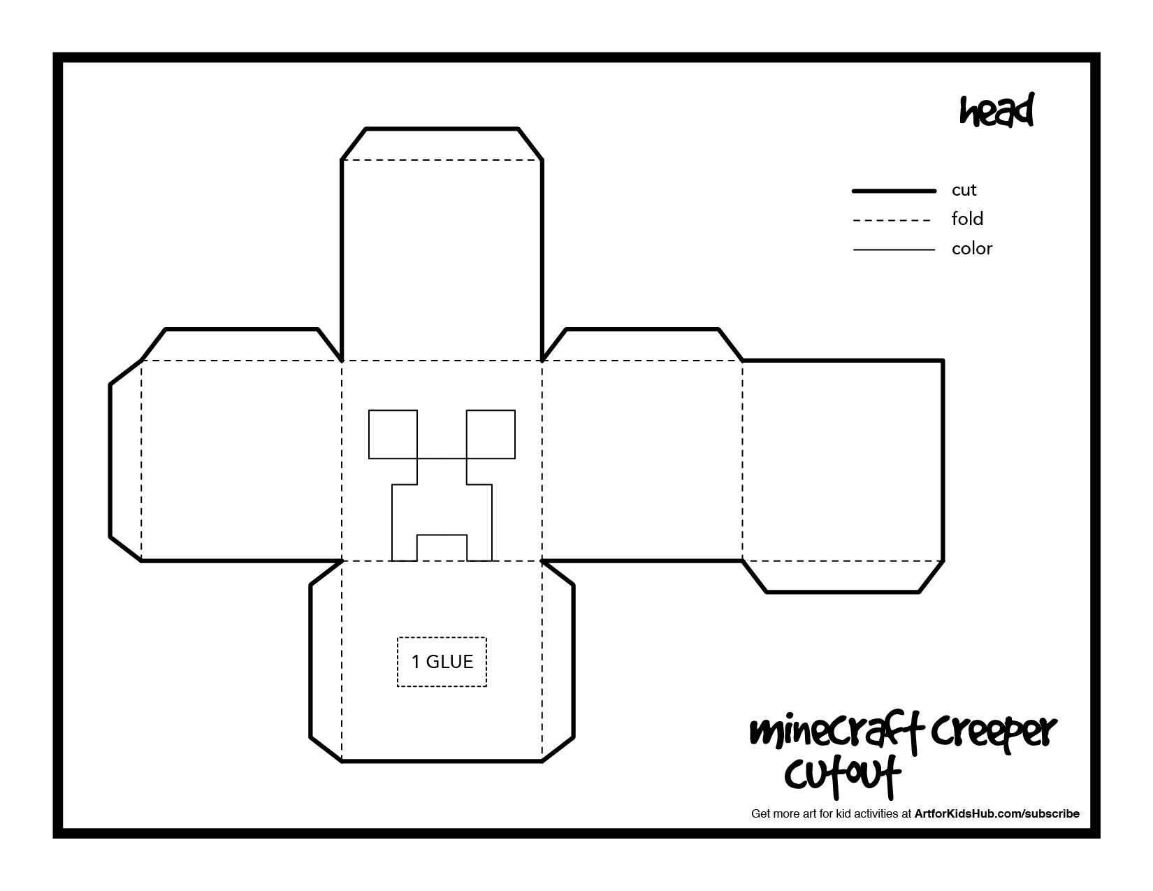 How To Make A Papercraft Creeper From Minecraft Art For Kids Hub Free Drawing Lessons For Kids