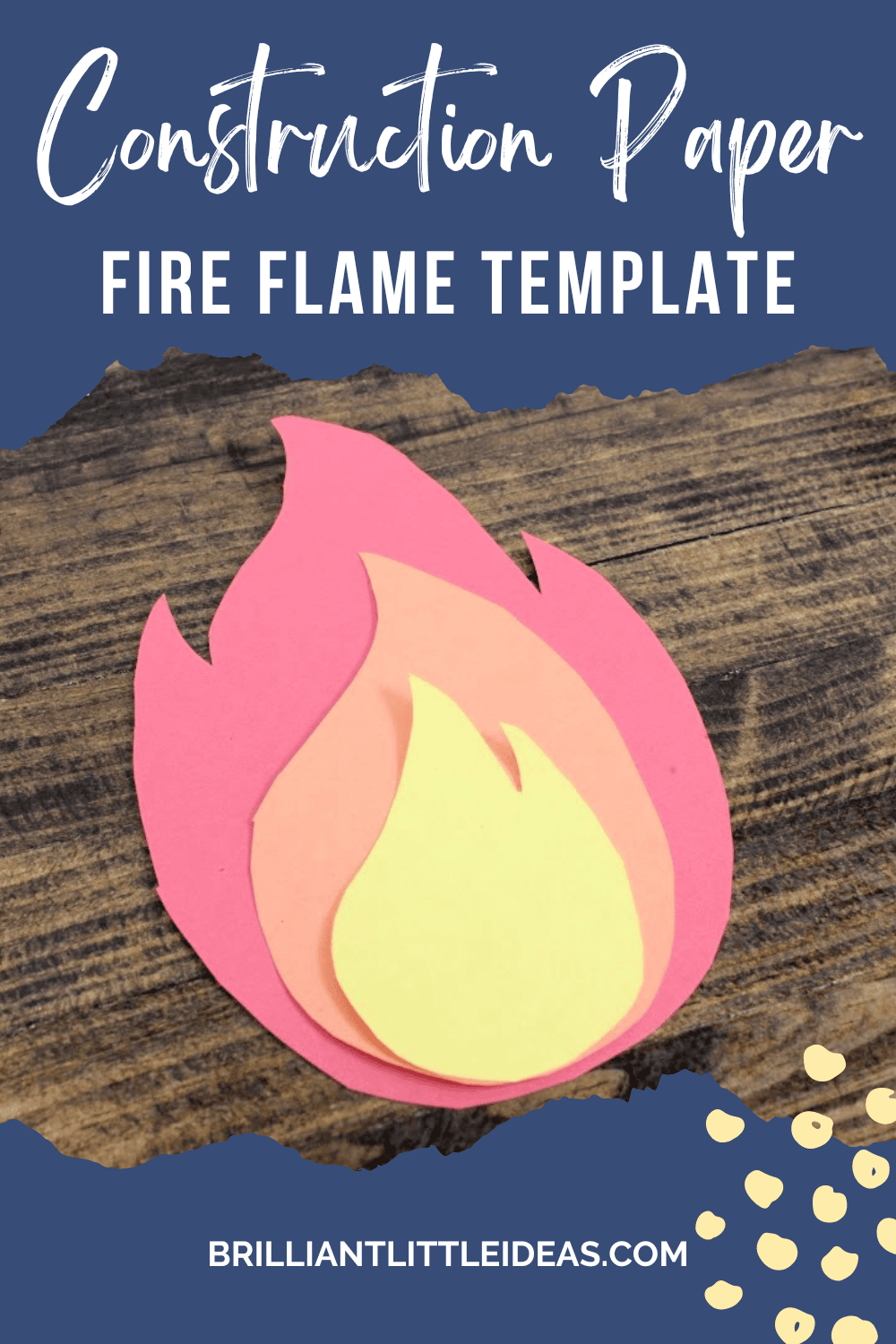How To Make Construction Paper Fire Flames With Printable Template Brilliant Little Ideas