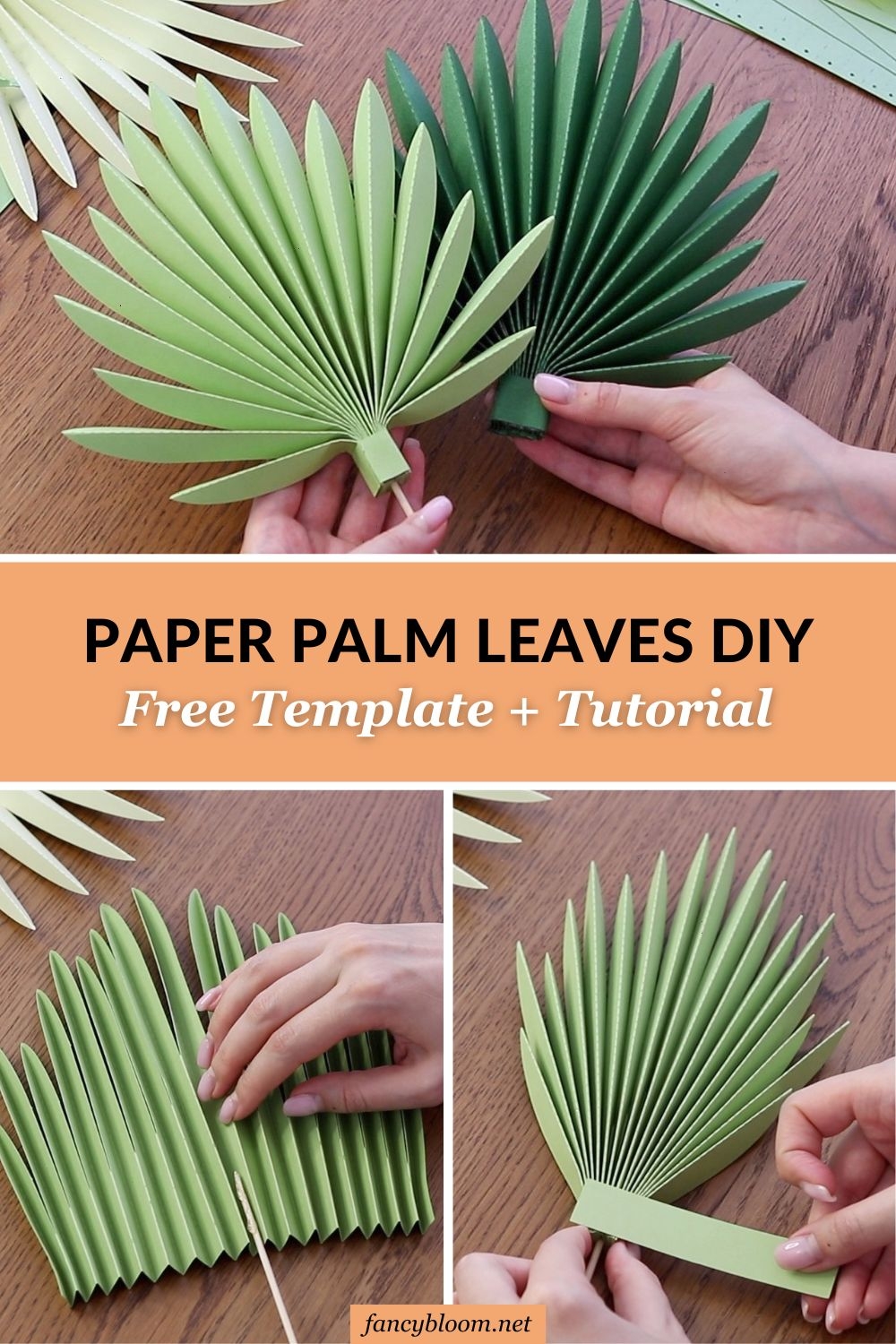 How To Make Paper Palm Leaves DIY FREE Template FancyBloom FancyBloom