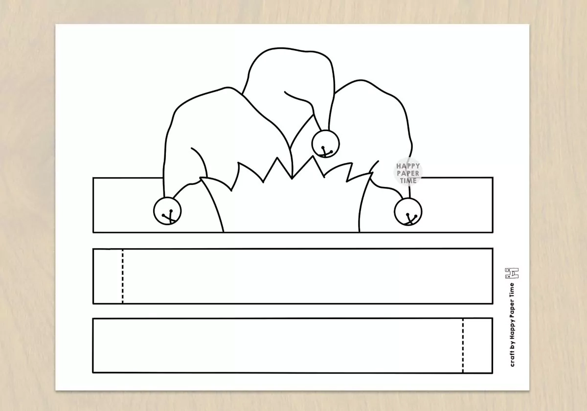 Jester Clown Hat Paper Crown Template Printable Activity Kid