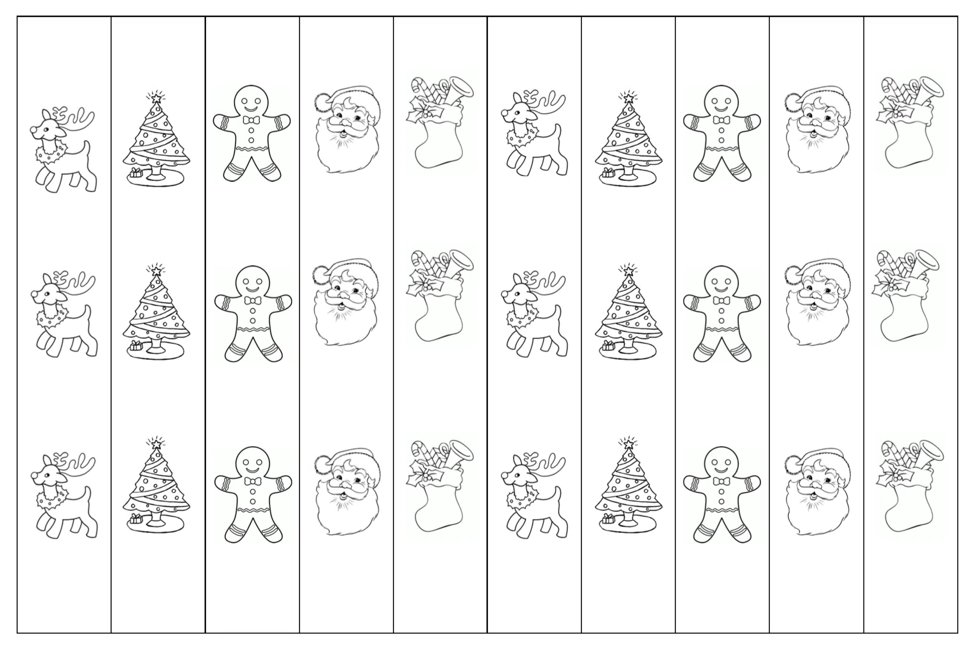 Kids Christmas Craft Activities Free Printable Colour in Paper Chain