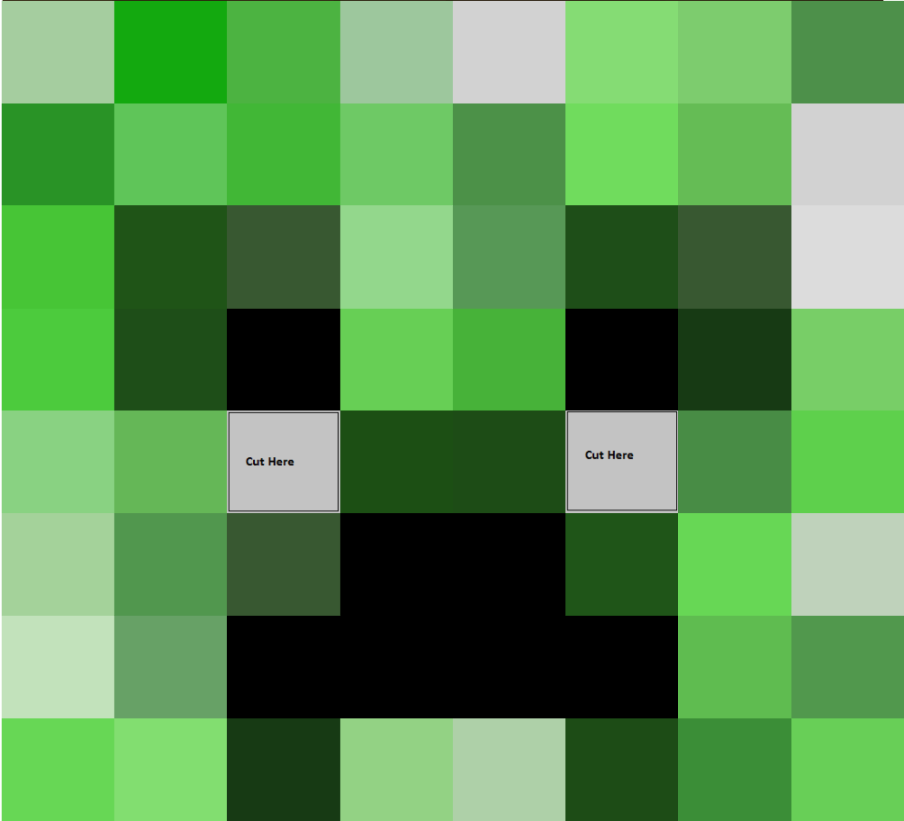 Life Size Creeper Head Pixel Papercraft