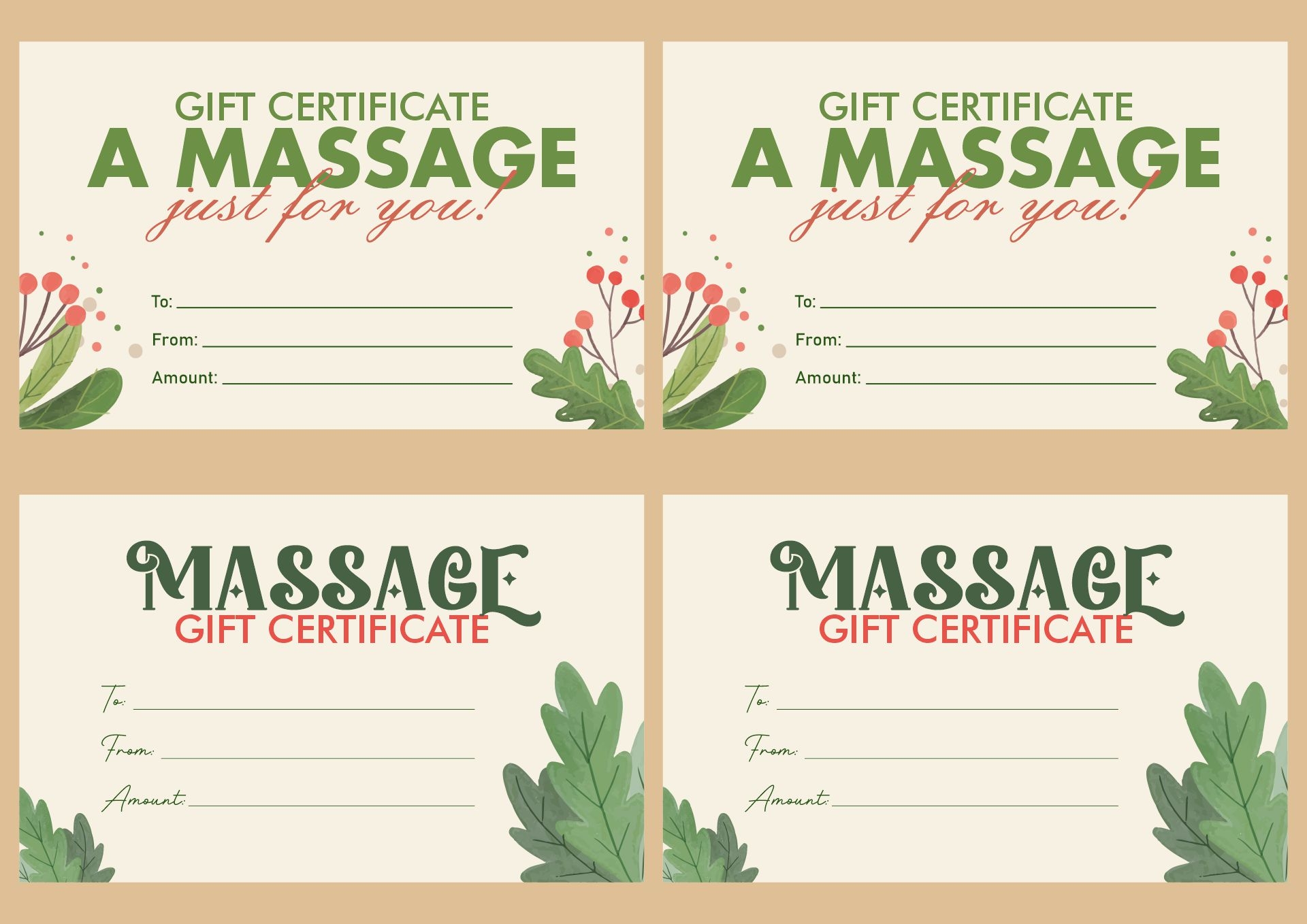 Massage Gift Certificate Template 13 Free PDF Printables Printablee