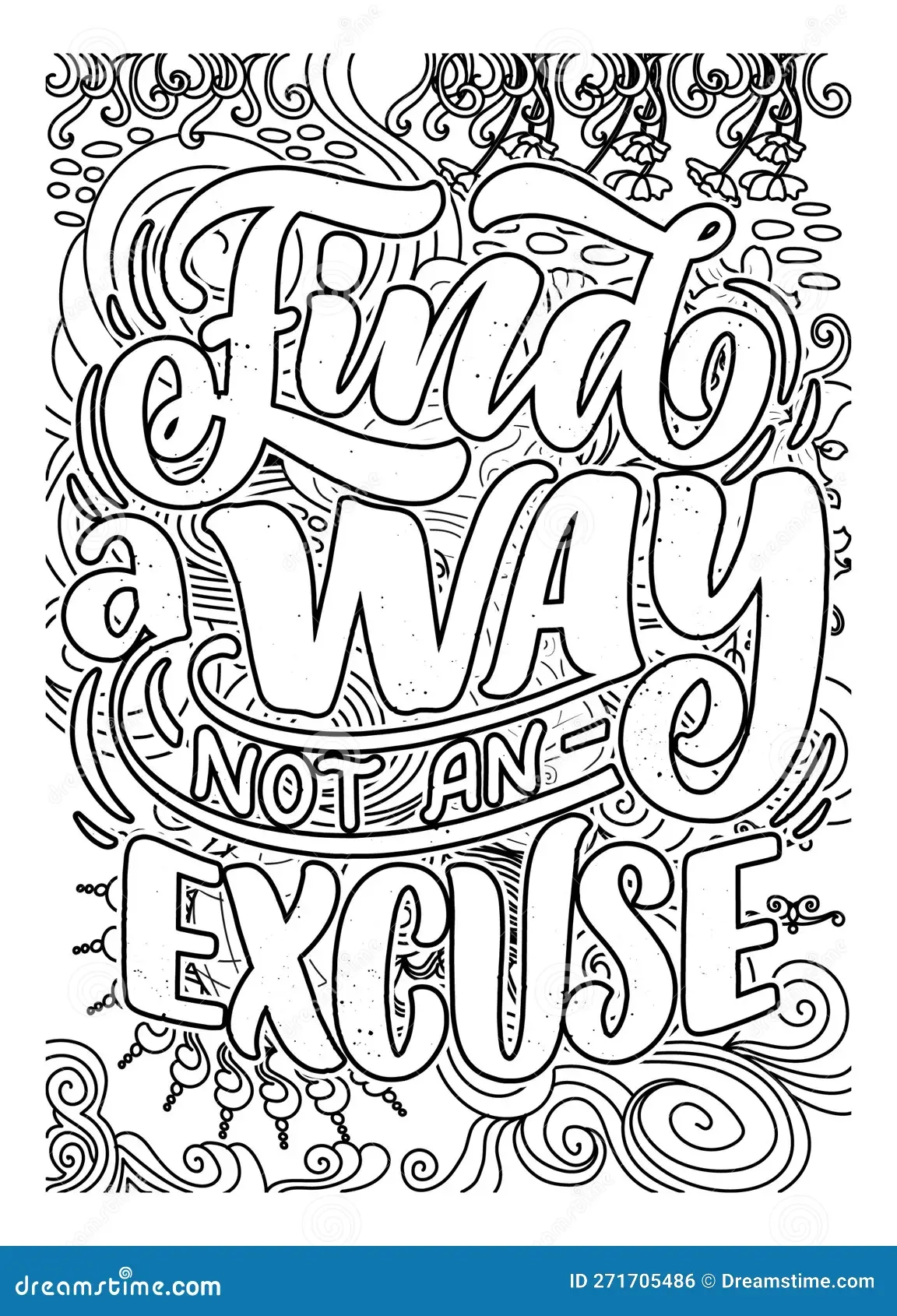 Motivational Quote Coloring Pages For Adults Inspirational Coloring Page Design Stock Illustration Illustration Of Coloring Printable 271705486