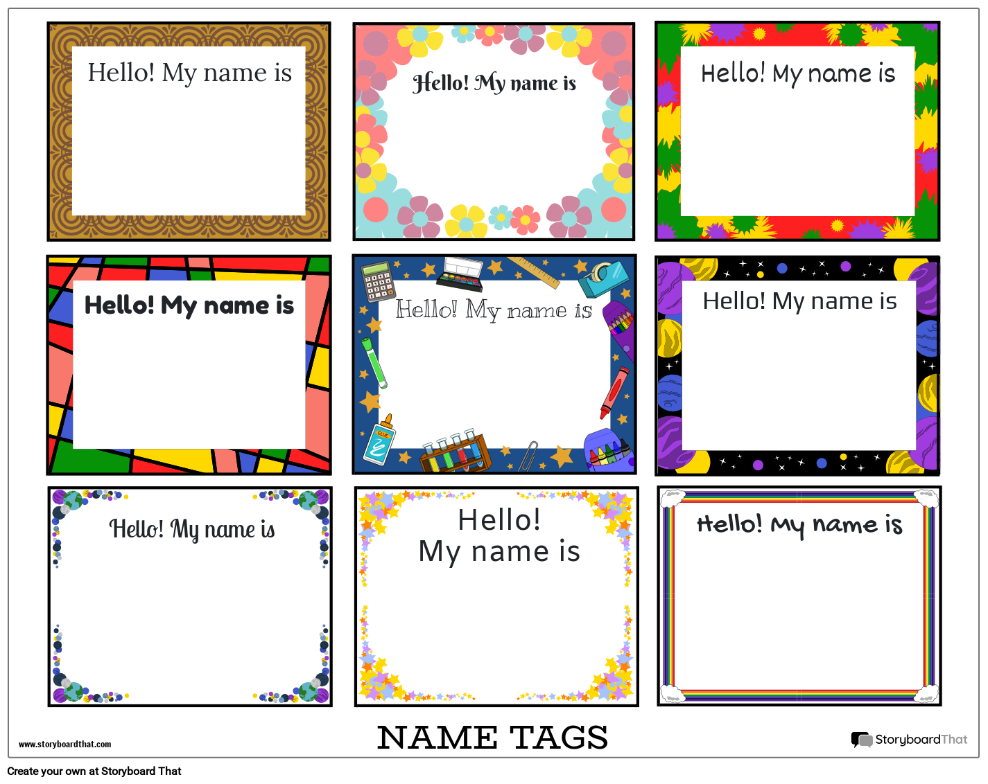 Name Tag Templates Free Printable Worksheets For Class