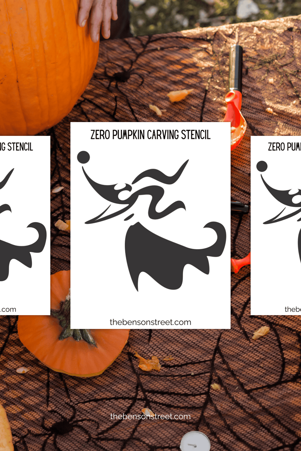 Nightmare Before Christmas Zero Pumpkin Stencil Printable The Benson Street