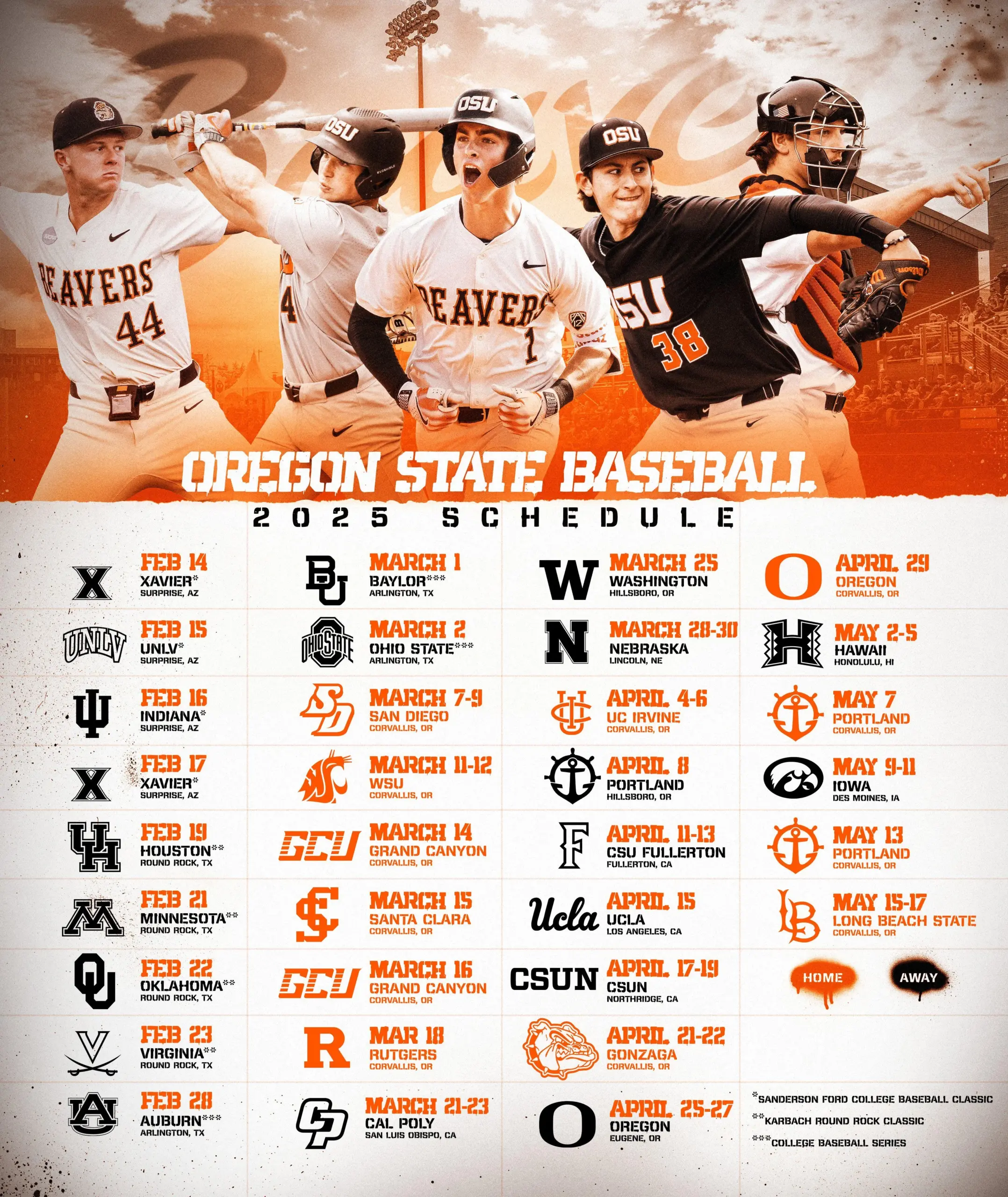 Oregon State Releases Its 2025 Schedule R collegebaseball