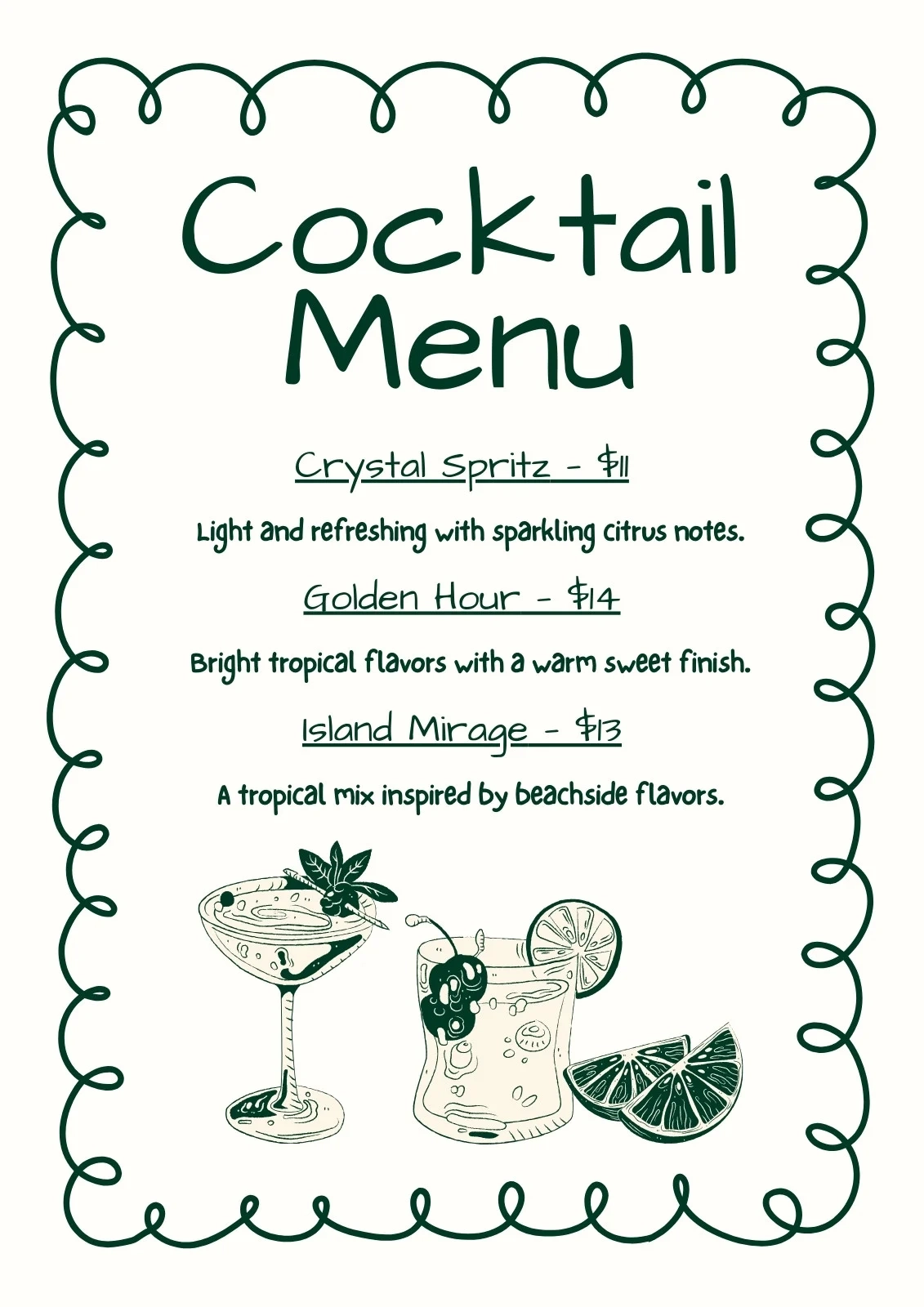 Page 2 Free Printable And Customizable Bar Menu Templates Canva