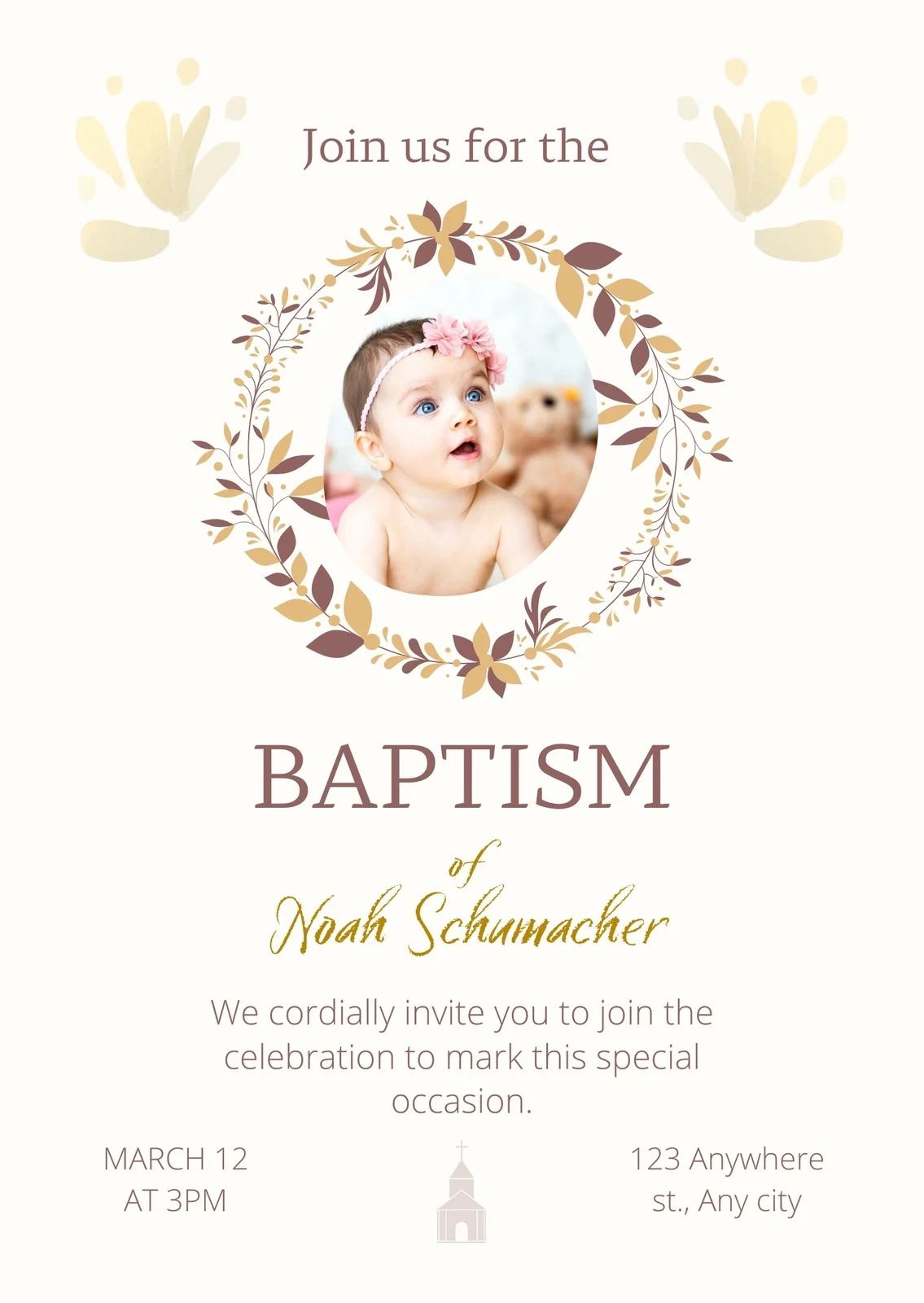Page 3 Free Printable Customizable Baptism Invitation Templates Canva